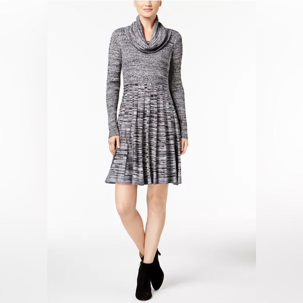 Calvin Klein Gray Marled Cowl Neck Sweater Dress Knit women’s size 2X‎